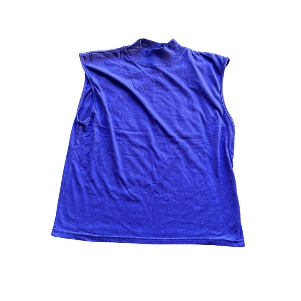 Southern Classics Purple‎ Mock Neck Sleeveless Top Cotton Blend Large